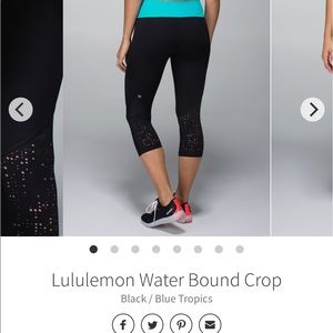 size 8 lululemon water bound laser crop, GUC